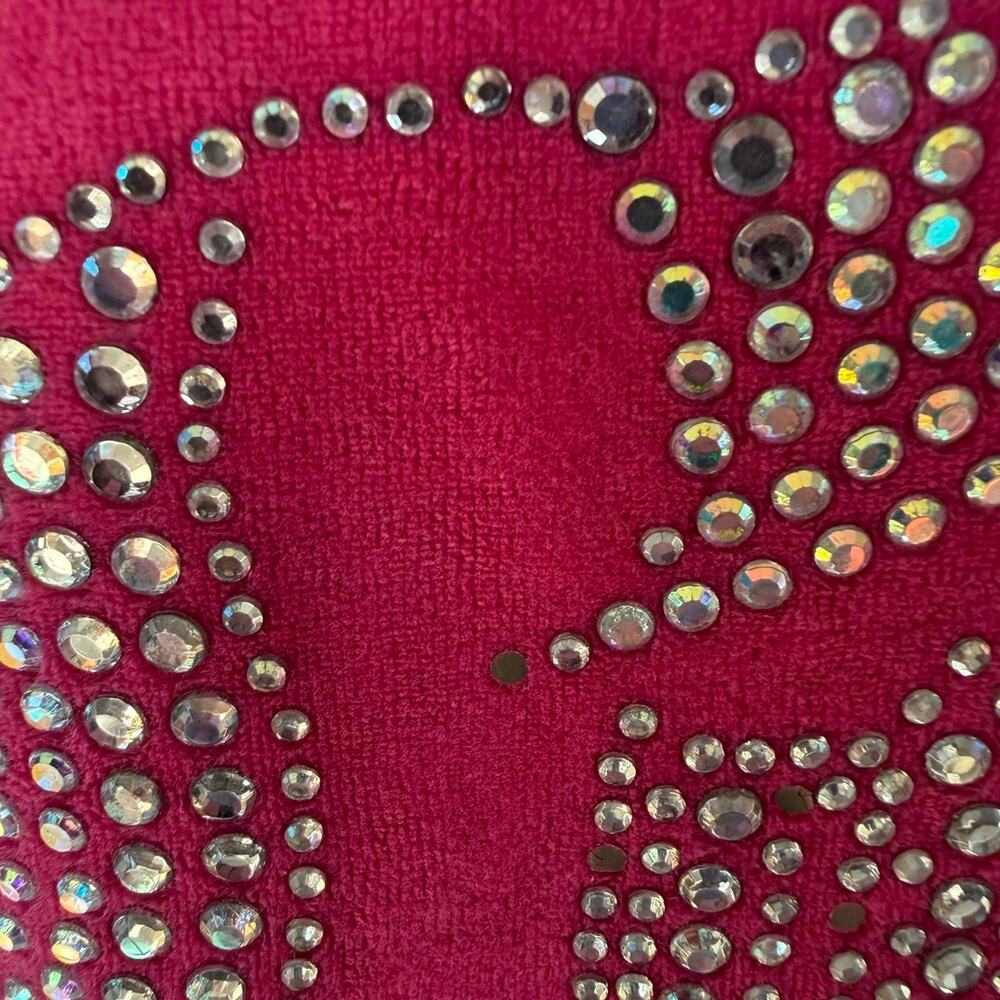 Vintage Ankh Y2K Hoodie Pink Velour Rhinestone Track Jacket Zip Up USA Bling - Picture 11 of 11